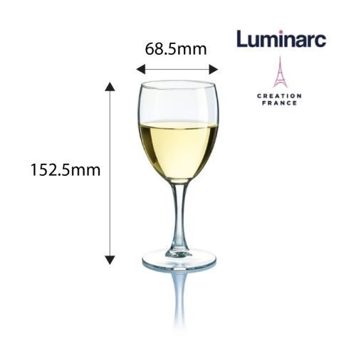 Ly Rượu Vang Thuỷ Tinh Luminarc Elegance 190ml, chất liệu thủy tinh cao cấp, an toàn cho sức khỏe, thiết kế sang trọng, phù hợp gia đình và văn phòng, nhà hàng, khách sạn, quà tặng doanh nghiệp