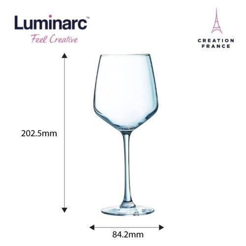 Ly Rượu Vang Thuỷ Tinh Luminarc Val Surloire 350ml, chất liệu thủy tinh cao cấp, an toàn cho sức khỏe, thiết kế sang trọng, phù hợp gia đình và văn phòng, nhà hàng, khách sạn, quà tặng doanh nghiệp