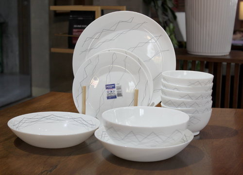 Bộ Bàn Ăn Tô Chén Đĩa Thuỷ Tinh Cường Lực Luminarc Diwali Marble 12 món chính hãng, chất liệu thủy tinh cao cấp, an toàn cho sức khỏe, thiết kế sang trọng, phù hợp gia đình và văn phòng, nhà hàng, khách sạn, quà tặng doanh nghiệp